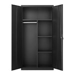 ZUN Metal Wardrobe Cabinet with Hanging Rod and Lock,black Armoire Wardrobe Closet,Clothing Locker W1247P221096