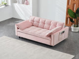 Modern velvet sofa, sofa pull-out bed, small love seat casual sofa with back, with pillow, pockets, W1658P166813
