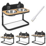 Pet Feeder with 2 Stainless Steel BowlsAdjustable Height for Cats and Small and Medium Dogs 29170036