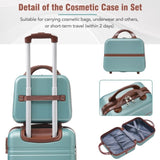 Hardshell Luggage Sets 3 Pieces 20"24" Luggages and Cosmetic Case Spinner Suitcase with TSA Lock N732P171583M