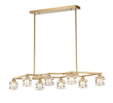 Crystal Chandelier for Dining Room, 8-Light Kitchen Chandelier Light Fixture Modern Metal Industrial W1592P251074