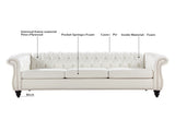 84.65" Rolled Arm Chesterfield 3 Seater Sofa W68061097