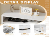 Metal Cabinet White - 2 Flip Drawers Open Storage Layer Rack, Slim 11.8"D Freestanding Steel T2398P482740