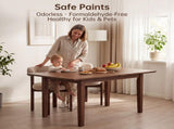 51.2" Solid Wood Folding Dining Table, Rotating Drop Leaf Design with Walnut Finish, Space-Saving W6013P585113
