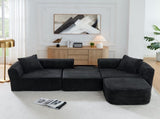 114" Cloud Sectional Couch with L-Shape Chaise, Modular Sofa with Movable Ottoman, Upholstered W1117P371650