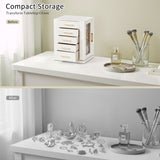 360&deg Rotating Jewelry Box with 5 Drawers - White Cabinet & Pink Velvet Storage 07488518