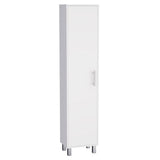 Laska 70" Tall Storage Cabinet Broom Closet with Broom Hangers,and Four Shelves White B070P214554