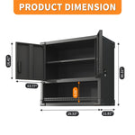 ZUN Metal Wall-Mounted Tool Storage Cabinet with Locking Door and 1 Shelf 1 Opened Drawer for Garage 04205026