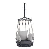 Outdoor Porch Swing Chair Hanging Basket, Hanging Chair with UV Resistant Cushion, Olefin Fabric for 90485341