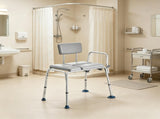 500 lbs Heavy Duty Tub Transfer Bench, Height Adjustable Shower Chair with Arms & Backrest 36562381