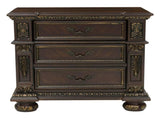 Traditional Design Dark Cherry Finish with Gold Tipping 1pc Nightstand of 3x Drawers Formal Style B01163511