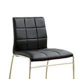 Set of 2 Leatherette Upholstered Side Chairs in Black and Chrome B016P156845