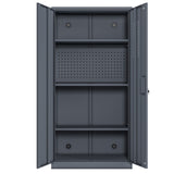 Metal garage storage with 2 doors and 4 adjustable shelves - 71.96-inch steel lockable file W396P305869