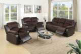 Motion Loveseat 1pc Living Room Furniture Chocolate Padded Suede w. Faux Leather Plush Cushion Couch B011P205233