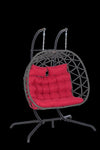 ZUN 2 Person Outdoor Rattan Hanging Chair Patio Wicker Egg Chair W874P146258