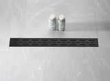 28 Inch Linear Shower Drain with Removable Brick Patterned Grate Cover, 304 Stainless Steel Shower 77812055