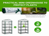 4 Tier Mini Greenhouse with PVC Cover, Roll-Up Zipper Door, Portable Indoor Outdoor Garden Plant 05682601