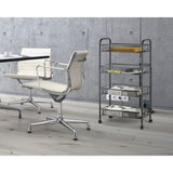 Exquisite Honeycomb Net Four Tiers Storage Cart with Hook Black 01157249