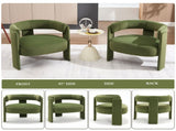 Accent Chair Living Room, Velvet Comfy Single Sofa Chair Mid-Century Modern Armchair Wooden Legs 68576006