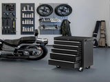 5-Drawer Rolling Tool Chest w/Lock & Key, Tool Storage Cabinet with Wheels, Top Cushion & Drawer 34794429