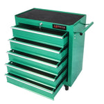 ZUN 5 Drawer Tool Chest, Tool Storage Cabinet for Garage Storage with 4 Wheels and Locking System, GREEN W1102126228