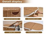 Oval Laundry Hamper with Lid, Woven Natural Water Hyacinth Laundry Hamper 66597935