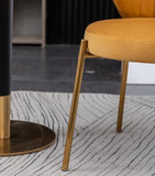 Amoa Contemporary Velvet Upholstery Dining Chair, Yellow T2574P164531