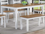 Contemporary 6pc Set Table w 4x Side Chairs And Bench Wooden Seats Chairs Rubber Solid wood B011P504985