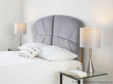 23" Contemporary Metal Table Lamp in Brushed Nickel and Grey Linen Shade from Grandview Gallery B202P224063