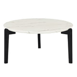 ZUN Living Room Coffee Table: Modern and stylish 36 inch round small coffee table, imitation marble W1781P178603