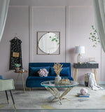 32x1x32" Poppy Mirror with Gold Metal Frame Contemporary Design for Bathroom, Entryway Wall Decor W2078124324