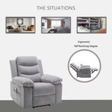 ZUN Power Recliner Chair with Adjustable Massage Function, Velvet Electric Power Chair for Elderly with W1998120245