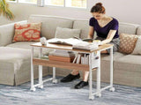 Folding Computer Desk, Foldable Desk with Storage Bag, Shelf and Wheels for Small Spaces, Home 66125674