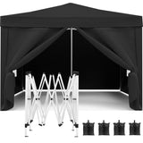 ZUN 10'x10' Folding Canopy with 4 Removable Sidewalls Outdoor Event Shelter UPF 50+ Gazebo Portable W2185P194757