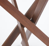 Dining Table with cross metal leg and tempered glass,Modern Space Saving Kitchen Table for Living W234P311867