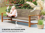 3-Seat Wicker Outdoor Couch Patio Sofa 26098809