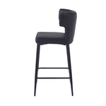 ZUN 28inch Counter Height Bar Stools Set of 2, Modern Bar Upholstered Chairs with PU Leather, Metal N762P199304B