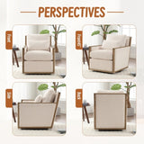 COOLMORE Corduroy Swivel Chair, Comfy Accent Sofa Chair for Living Room, 360 Degree Swivel W395P209380