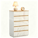 () 5-Drawer Color-Block Chest Particleboard Drawer Dresser 29.92*15.75*44.88in 21513410