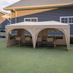 ZUN 10 x 20 ft Heavy Duty Awning Canopy Pop Up Gazebo Marquee Party Wedding Event Tent with 6 Removable 68434139