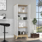 Brinnon Rectangle Kitchen Pantry Light Oak and White B06280617