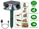 Solar & Type-C Rechargeable Animal Repeller - 3 Modes UltrasonicBuzzerVibration, IP66 Waterproof, 89539098