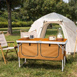 Outdoor Folding Camping Table with Storage Compartment, 4ft Portable Pinic Table with 3 Adjustable 93348545