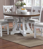 White Dining Room Wooden 1pc Round Dining Table Elegant Design Furniture B011P288747