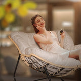 Outdoor Rocking Chair, Patio Egg Rocking Chair, Indoor Papasan Chair, Rattan Wicker Lounge Chair, W2887P271796