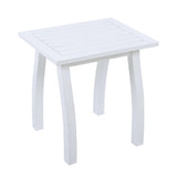 SELMA Acacia wood Accent Side Table in White PU, Weather-Resistant Rectangular End Table for Patio, N770P248135W