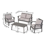 HONOLULU 4PC PE WICKER SET 52917.00IRNGRY