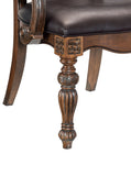 Traditional Formal Dining Furniture Armchairs Set of 2pc Dark Oak Finish Wood Frame Faux Leather B011121856