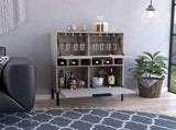 DEPOT E-SHOP Staten Bar Cabinet, Two Door Flexible Cabinets, Light Gray B097133181