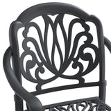 ZUN Cast Aluminum Patio Dining Chair 6PCS With Black Frame and Cushions In Random Colors W1710P166053